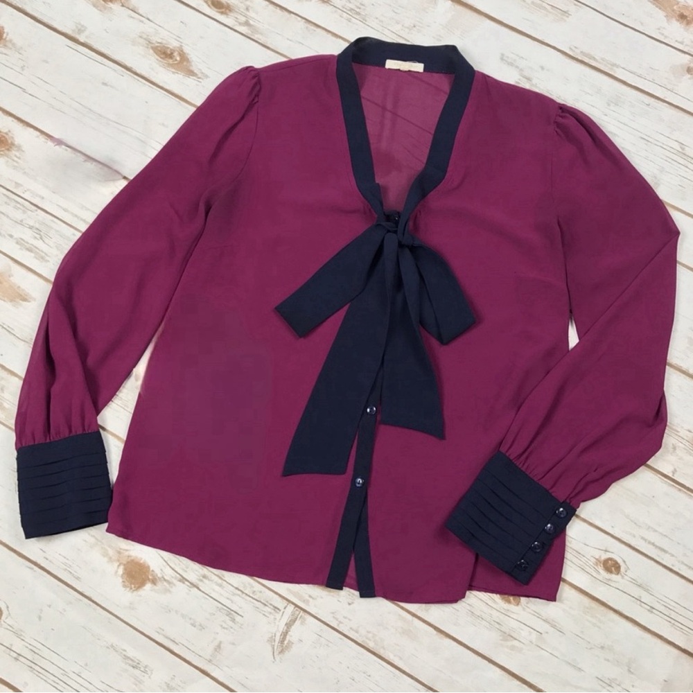 Anthropologie Tea n Rose Full Sleeve Bow Blouse